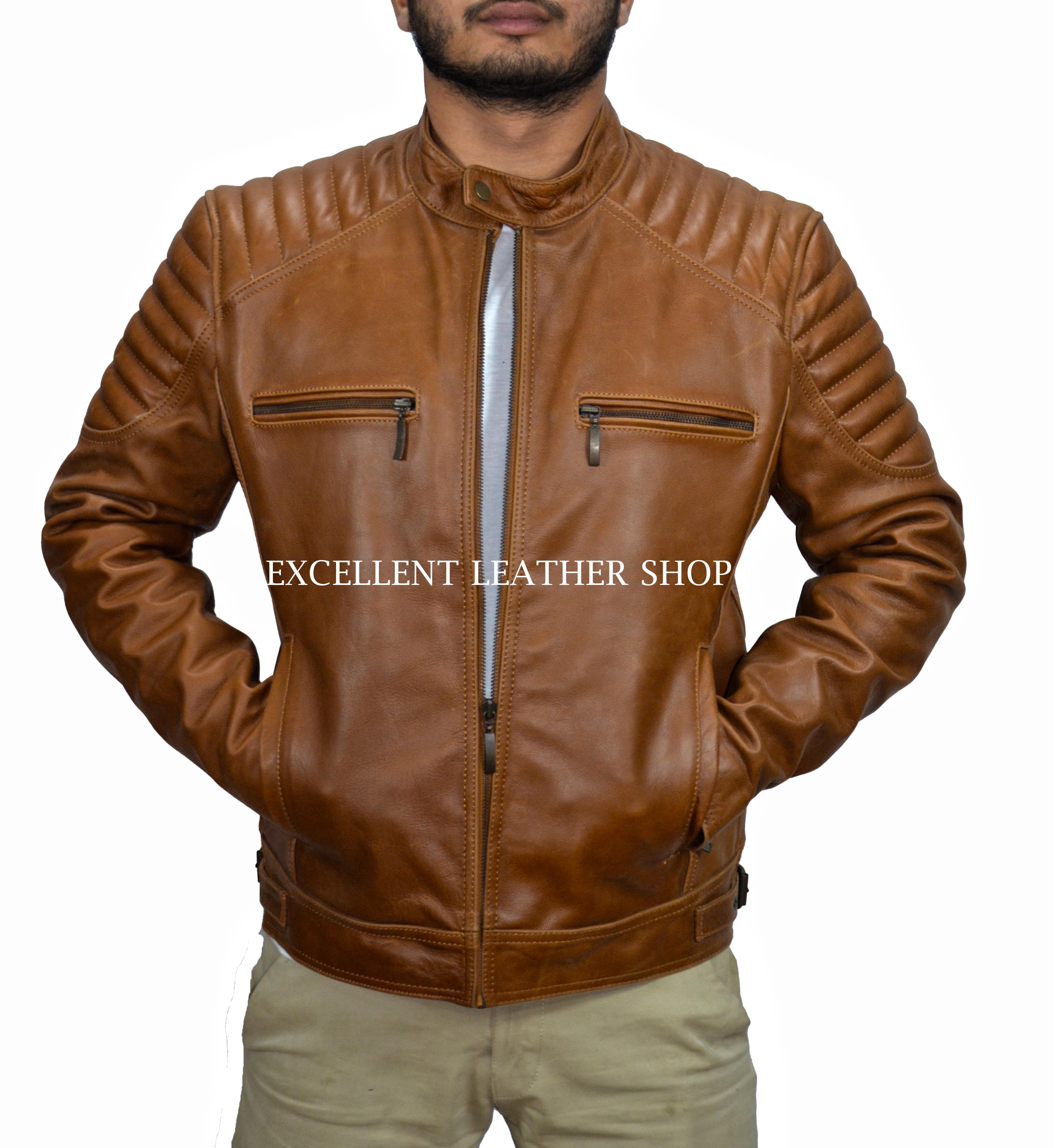 mens brown motorcyle jacket
