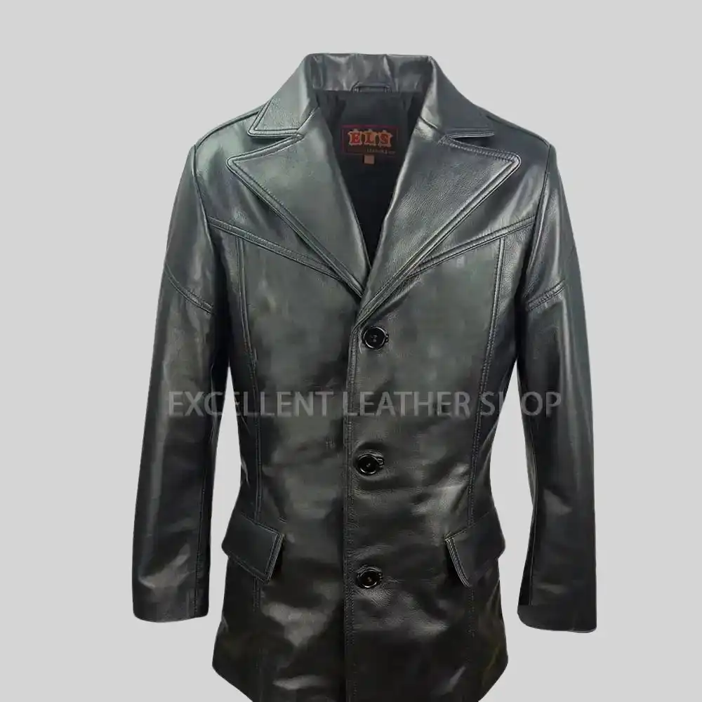 Richard Black Leather Blazer – AHS 1984- Inspired long coat